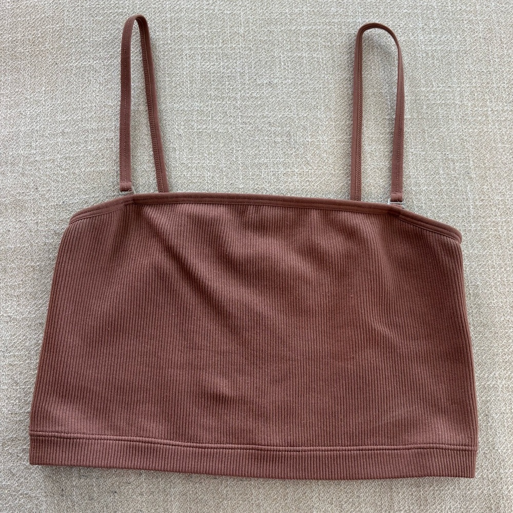 Abercrombie & Fitch Rust Ribbed Cropped Top
